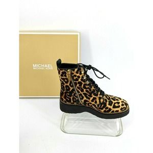 HASKELL Bootie Gold MK Logo COMBAT BIKER BOOTS